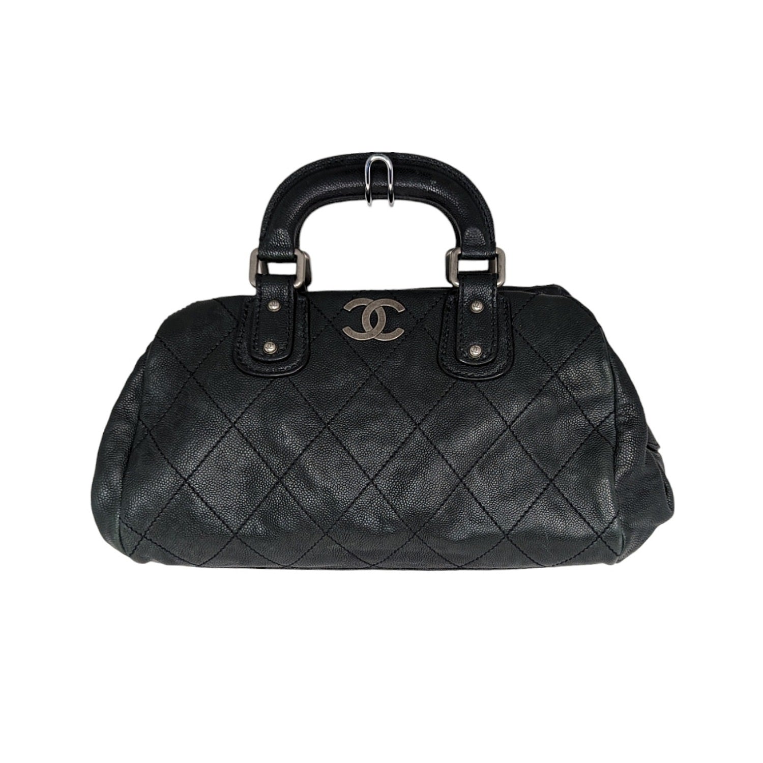 Chanel Black Lambskin Vintage Ligne Small Duffle Bag Chanel