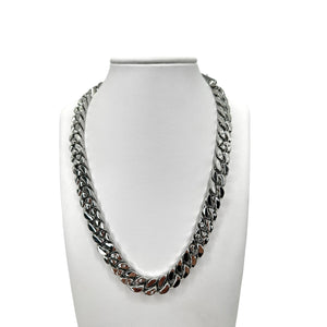 Louis Vuitton Silvertone Metal Monogram Chain Link Necklace