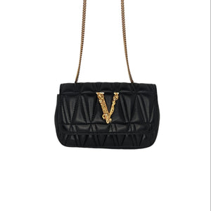 Versace Black Small Virtus Shoulder Bag Versace