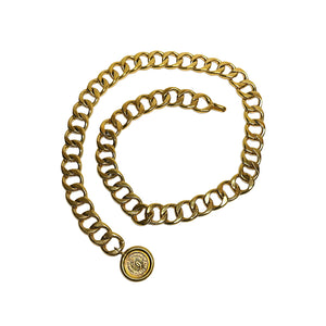 Vintage CHANEL Gold Plated Cambon 31 Rue Coin Chain Belt