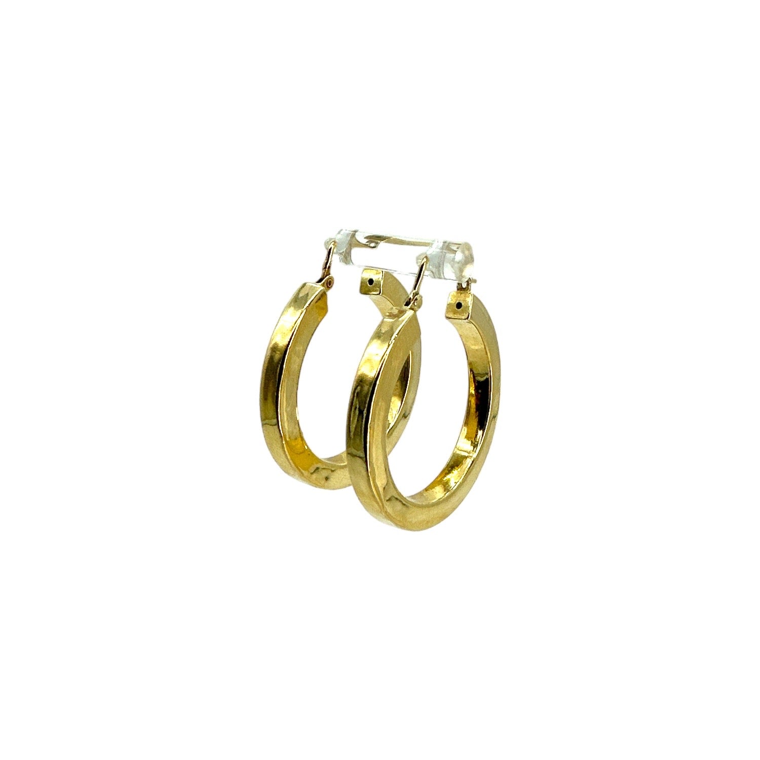24K 995 Pure Gold Hoop Earrings with Blue Color Stones for Women -  1-GER-V00600 in 3.250 Grams