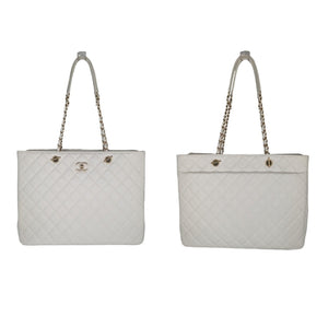 white quilted chanel purse