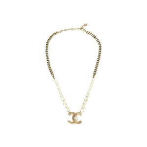 Chanel CC Faux Pearl Chain Necklace 