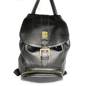 calfskin leather backpack MCM Vintage Black Genuine Calfskin Leather Unisex Backpack