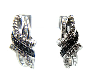 0.33ctw Diamond Swirl Drop Earrings in 10K White Gold