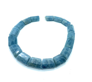Large Faceted Aquamarine Crystal Necklace