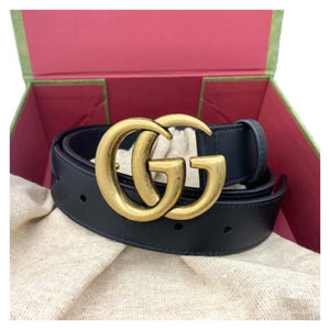 Gucci 2015 Re-Edition Wide Leather Belt with Double G Buckle - 400593 