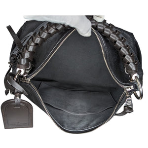 LOUIS VUITTON Beaubourg Mahina Leather Hobo Shoulder Bag Black