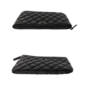 Chanel Black Aged Calfskin O Case 2.55 Reissue Pouch