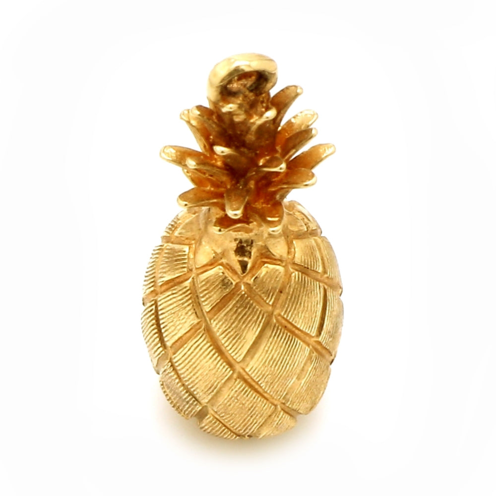 14K Yellow Gold Pineapple Charm Pendant