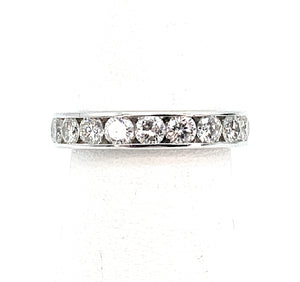 14K White Gold 1.00ctw Diamond Half-Eternity Wedding Ring - Sz. 6