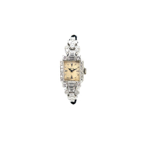 Hamilton Platinum 1.50ctw Diamond Art Deco Ladies Wristwatch