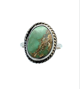 Vintage Old Pawn 1970's Navajo Sterling Silver & Turquoise Ring Sz. 4.75