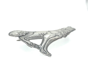 Vintage Old Pawn Kit Carson Sterling Silver 'Howling Wolf' Brooch