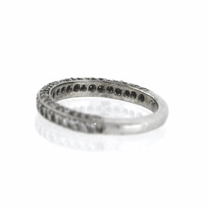 14K White Gold 0.65ctw Diamond Half-Eternity Wedding Ring - Sz. 5.25