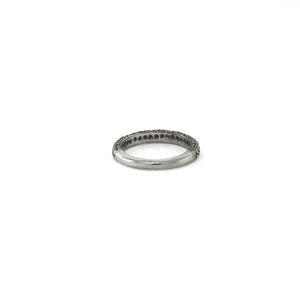 14K White Gold 0.65ctw Diamond Half-Eternity Wedding Ring - Sz. 5.25